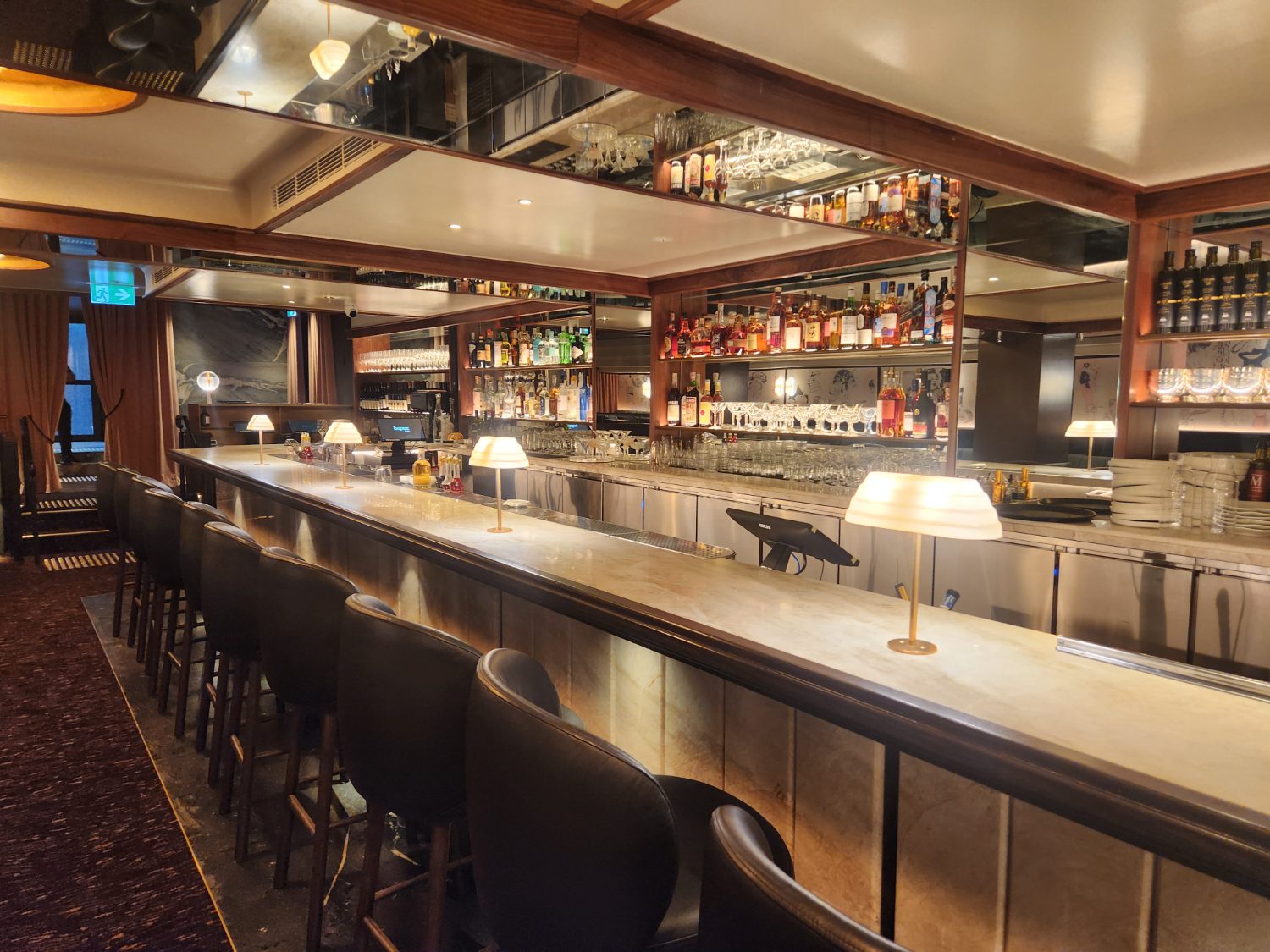Bobbie's marble and stainless bar
