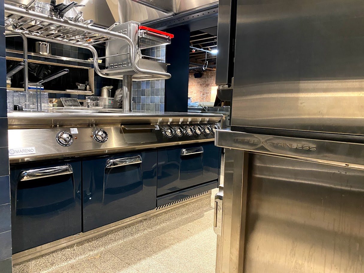Navy Mareno range with Triple X stainless